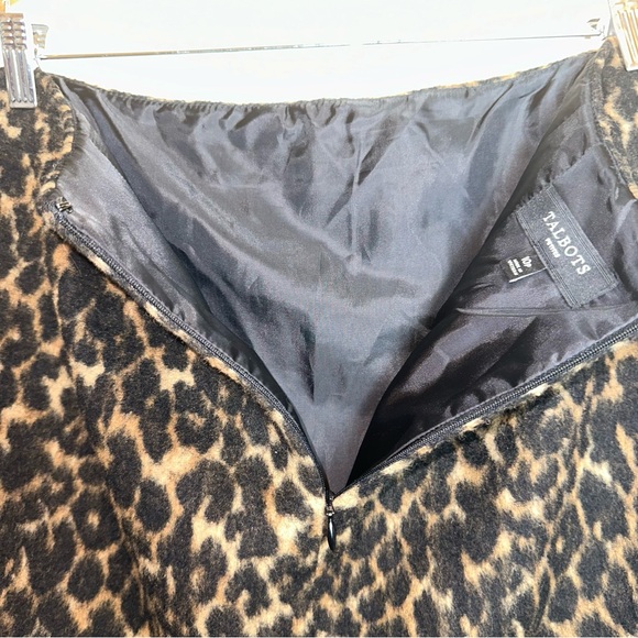Talbots Women’s Size 10P Faux Fur Wool Blend Animal Print Pencil Skirt Lined Y2K - Picture 5 of 10
